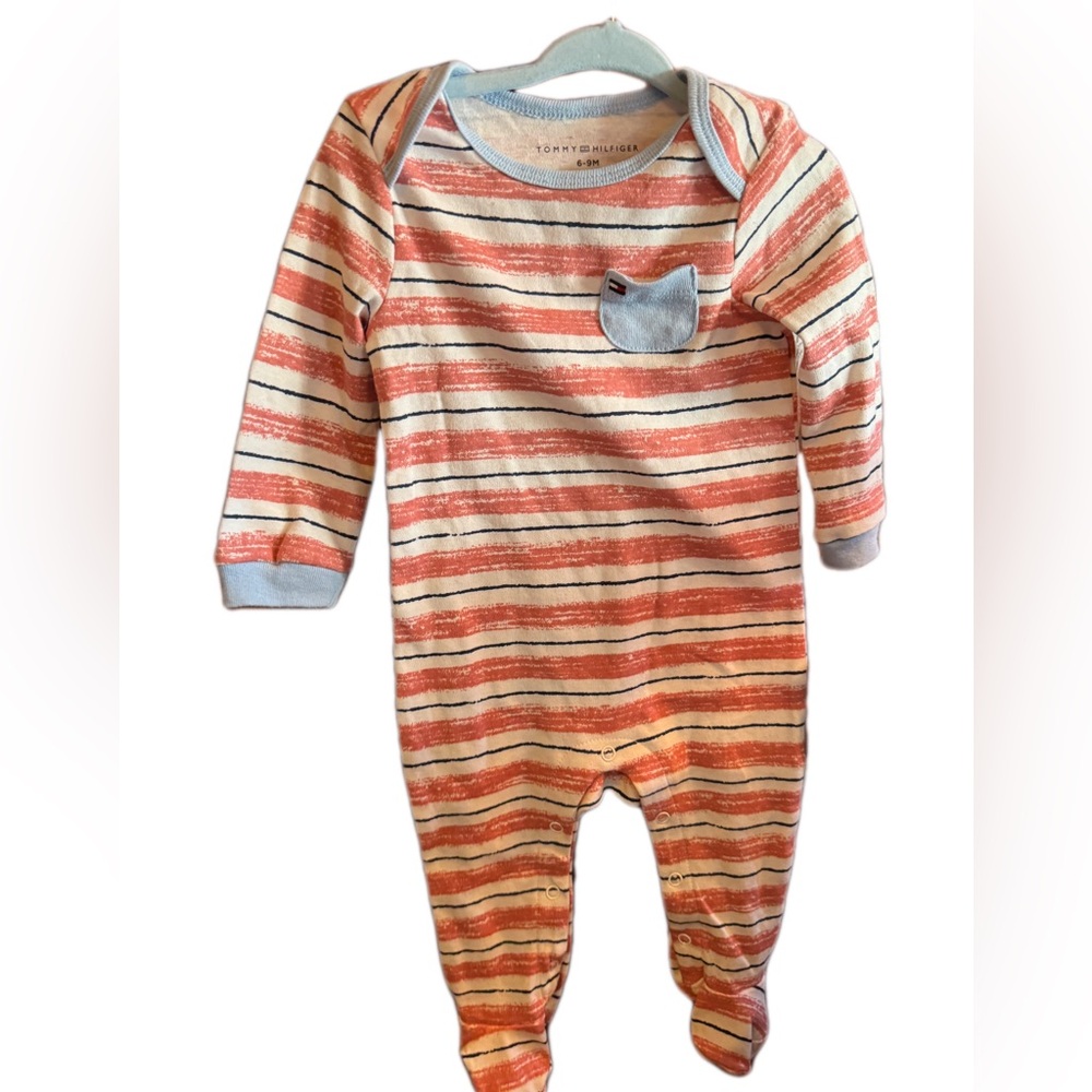 Tommy Hilfiger Striped Kids One Piece - Red and blue 6-9 months